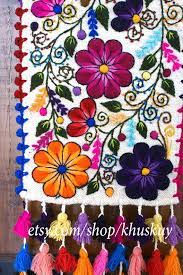 Easy floral embroidery patterns is an art that has been exercised for hundreds of years throughout societies around the globe. Boho Table Bed Runner Wedding Table Runner Peru Tapestry Textile Special Gift For Her Wool Table Loom Embroider Flower Hippie Runner Hand Work Embroidery Embroidery Patterns Embroidered Flowers