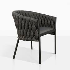 Bianca Coal Dining Chair Angle Outdoor Dining Chairs Outdoor Wicker Furniture Dining Chairs
