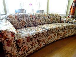 If your couch is a color or pattern that you just can't stand, paint can be a great way to give it new life. 1970 S Curved Floral Couch Sold Floral Sofa Family Room Decorating Cozy Furniture