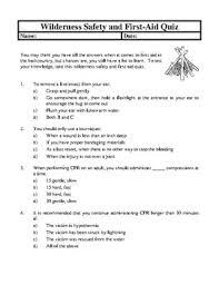 Wilderness Survival Safety And First Aid Quiz Survival Tactics And Activities