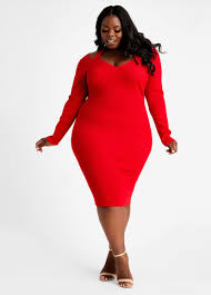 Buy Cutout Bodycon Sweater Dress Red Sweater Dresses Ashley Stewart