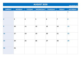 Please see canvas calendar for detailed schedule. August 2020 Calendar Calendar Best