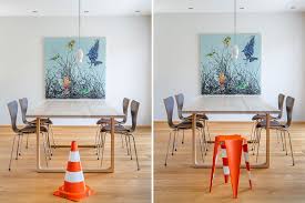 The idea of folding wood into a cone shape inspired kasper nyman to design the mono counter stool for woud. This Traffic Cone Uses A One Of A Kind Transformation To Become A Stackable Stool Watch The Video Yanko Design