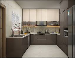 U-Shaped Kitchen with Ample Storage and Elegant Finishes