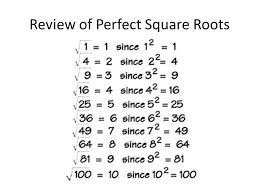 Our square roots worksheets for math grade 6 cover: Estimating Square Roots And Cube Roots Review Of Perfect Square Roots Ppt Download