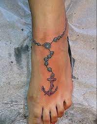 Blue With Pink Anchor Ankle Bracelet Tattoo Ankle Bracelet Tattoo Tattoo Bracelet Tattoos