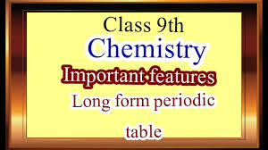 Important Features Of Long Form Of Periodic Table Chemistry Class 9th In 2020 Chemistry Class Periodic Table Chemistry