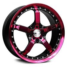 Hd Wheels Cool Down Gloss Black With Pink Face And Lip Pink Rims Pink Wheels Rims For Sale