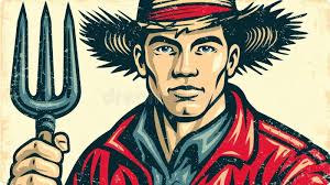 Pitchfork Retro Stock Illustrations