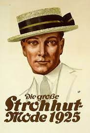 plakat strohhutmode 1925 20s plakat strohhutmode hut manner 1920er herrenmode vintage herrenmode