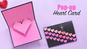 It shows off your kids' photos (what mom doesn't like looking at her kids' faces) and you can also insert a sweet note for mom from the kids. How To Make Pop Up Heart Card Pop Up Card 3d Heart Card Youtube