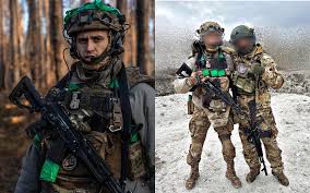 National Guardsman with the call sign Predator from the (12th Brigade of  the National Guard of Ukraine - Azov), in the Kreminna Forest area, he  has a captured Russian AK-12 Gen. 2