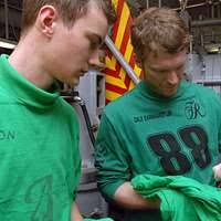 Storekeeper 3rd Class Darcy Stanford, Ship's Serviceman Seaman Alexander  Britt and Airman Jewel Townsend apply a soft patch to a pipe patching  simulator during a damage control Olympics.