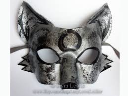 Leather Fox Mask Lunar Fox Full Moon Kitsune Fox Spirit Kitsune Mask Masquerade Ball Larp Costume Cosplay Character Silver An Maskenball Masken Kitsune