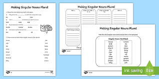 making singular nouns plural activity worksheets