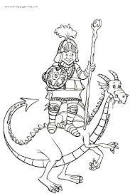 More than 14,000 coloring pages. Knight On A Dragon Color Page Dragon Coloring Page Coloring Pages Kids Coloring Books