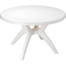The table have a umbrella hole and if you worry solid ,you can equip umbrella base. Grosfillex Ibiza 46 Outdoor Round Resin Table With Umbrella Hole White 238666wh Globalindustrial Com