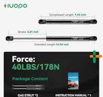 Amazon.com: HUOPO C1621702 - Amortiguadores de gas de 15 pulgadas, 40  lb/178 N, soporte de elevación de 15 pulgadas para Leer Camper Shell Topper  ...