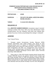 Akta pekerjaan 1955 bahasa melayu pdf. Par14p2m2 Soalan Lisan 20 Pdf Parliamentary Documents