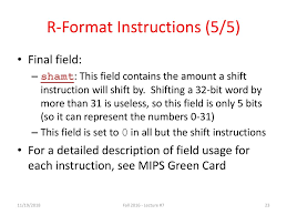 A numeric value embedded in the instruction is the actual operand. Cs 61c Great Ideas In Computer Architecture Mips Instruction Formats Ppt Download