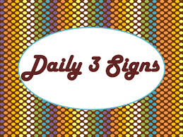 Daily 3 Three Math Signs Posters Chocolate Rave Theme