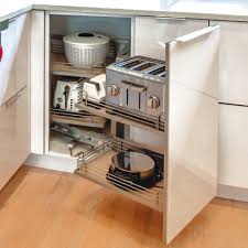Mounts on both end walls of cabinet & pulls out by hand. Base Blind Magic Corner Trays Modern Kitchen Seattle By Bellmont Cabinet Co Houzz