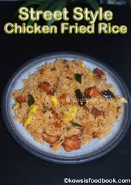 Who would imagine fried rice could be light? Street Style Chicken Fried Rice Recipe Roadside Hotel Chicken Rice Leftover Rice Recipes Kowsisfoodbook Easy Cooking Veg Non Veg Healthy Recipes