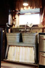 vintage galvanized wash tub sink