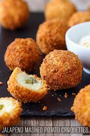 Jalapeno Mashed Potato Croquettes Recipe Happy Foods Tube Recipe Potato Croquettes Potato Croquette Recipe Croquettes