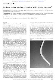Pdf Persistent Vaginal Bleeding In A Patient With A Broken Implanon