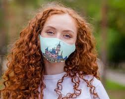 Sleeping Beauty Disneyland Castle Fabric Face Mask