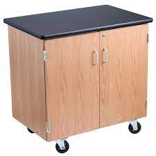 Teknion mobile used tan pedestal, blue cushion top. National Public Seating Msc2436 24 X 36 Mobile Science Storage Cabinet