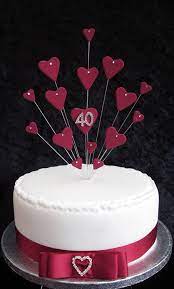 40th Ruby Wedding Anniversary Birthday Cake Topper Suitable For A 20cm Cake 40th Wedding Anniversary Cake Wedding Anniversary Cakes 40th Anniversary Cakes