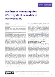 PDF) Performer Demographics (Portrayals of Sexuality in Pornography). DOCA  - Database of Variables for Content Analysis.  www.hope.uzh.chdocaarticleview3873
