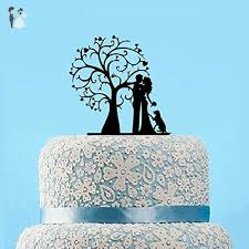 Wedding Cake Toppers Bride And Groom With Dog Tree Wedding Cake Topper Country Silhouette Cake Topper Country Wedding Cake Toppers Bride And Groom Cake Toppers