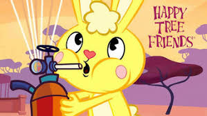A yellow rabbit who has big ears, pink cheeks and a fluff of fur on his head that looks like his tail. Is Happy Tree Friends Happy Tree Friends 2006 On Netflix France