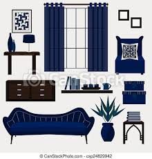 See more ideas about drawing room furniture, home decor, furniture. Living Room Furniture And Accessory Living Room Furniture And Accessories Icons Set In Color Navy Blue Canstock