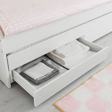 Slakt Bed Frame W Pull Out Bed Storage White Ikea Undersang Sangram Ikea