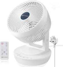 The fan is designed for large rooms of up to 400 sq.feet. Mycarbon Desk Fan Quiet Cooling Fans Turbo 1800m H Electric Air Circulator Oscillating Fan Remote Control With Eco Mode For Table Bedroom 9 Inch Energy Class A Furniture Home Living Lighting