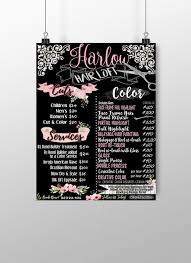 Floral Business Menu Floral Business Signs Modern Hair Salon Etsy Home Hair Salons Hair Salon Interior Salon Menu