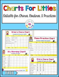 Editable Charts For Littles Chore Chart Kids Morning