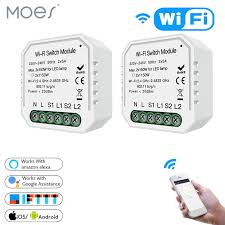 Wifi Smart Light Switch Diy Breaker Module Smart Life Tuya App Remote Control Working With Alexa Echo Google Home 2 Gang 2 Way Microflow