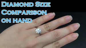 Diamond Size Comparison On Hand 0 3ct 0 4ct 0 5ct 0 6ct 0 7ct 0 8ct 0 9ct 1ct 1 5ct 2ct