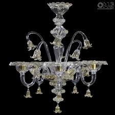 Your satisfaction is 100% guaranteed! Chandelier Gold Tulip Floral Murano Glass