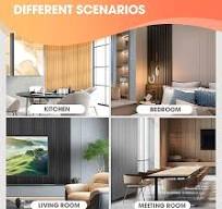 Amazon.com: OUZUGIE WPC Acoustic Slat Wall Paneling, 8-Pack 96 x 6 Inches  3D Wall Panels for Interior Wall Decor,Living Room,TV Background,Study ...