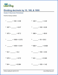 We compare long division to the repeated subtraction process. Decimal Division Worksheets K5 Learning