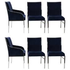 Modern design dining chairs, new design with velvet cushion seat and back, more comfortable and elegant as living room chairs, guest rooms chairs, or as accent chairs, very easy clean, more classical in dining/living room. Blue Velvet Dining Chairs 45 For Sale On 1stdibs