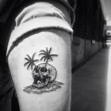 Skull Island Complete With Palm Trees Tree Tattoo Chest Palm Tree Tattoo Tree Tattoo