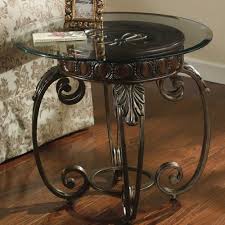 All coffee table end table occasional table set side table. Ashley Furniture Signature Design Tullio T399 6 Metal Round End Table With Glass Top Del Sol Furniture End Table