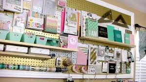 A pegboard is a great way to stay organized, whether you're at home or at work. Craft Room Organization Heidi Swapp Inspired Pegboard Craft Room Craft Room Organization Peg Board